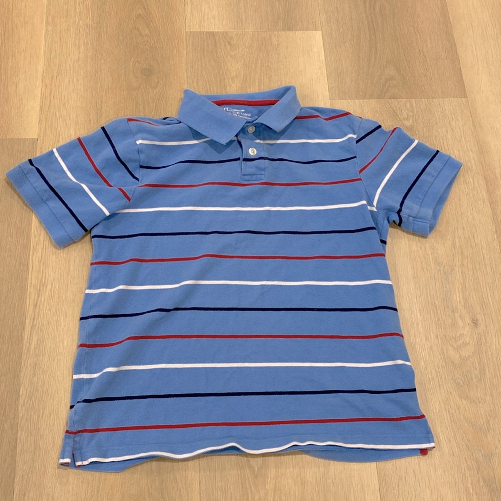 The Children's Place Blue Striped Polo L 10-12 Boys